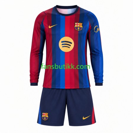 Fotballdrakt FC Barcelona Barn Hjemmetrøye 2026-2027 Langermet